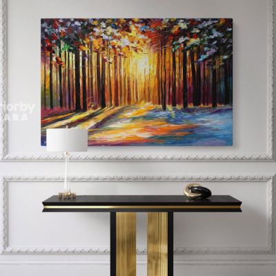 Sun of January Original Oil Painting by Leonid Afremov Canvas Photo Print with Frame Home Decor Wall Mural