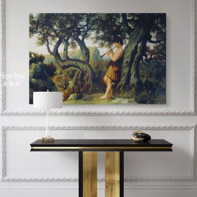 Henryk Hector Siemiradzki Painting Shepherd Playing Flute Photo on Canvas