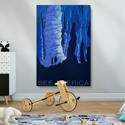 See America - Cave Exploration Vintage National Park Poster