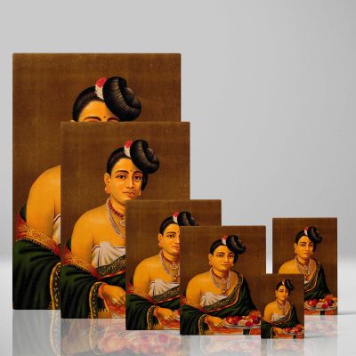 South Indian Nayar Lady - Traditional Portrait with Fruits