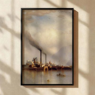 Storm King on the Hudson by Samuel Colman - Smoky Peaks and Gentle River Light 