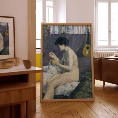Study of the Nude by Paul Gauguin - Seated Woman with Mandolin and Pale Palette 