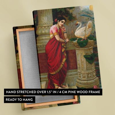 Swan Telling Damayanti - Romantic Mythological Indian Scene By Raja Ravi Varma 