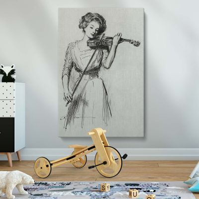 Sweetest Story Ever Told - Violin and Woman Sketch Poster By Charles Dana Gibson 