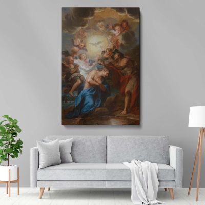 The Baptism of Christ - Divine Light and Angels Scene By Antoine Coypel 