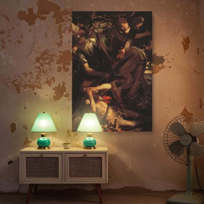 The Conversion of Saint Paul - Caravaggio Baroque Scene with Divine Light and Horse 