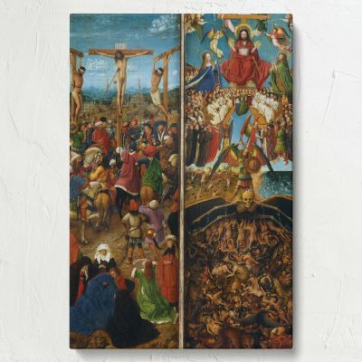 The Crucifixion and Last Judgement - Medieval Biblical Scene By Jan van Eyck 