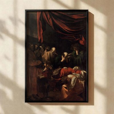 The Death of the Virgin - Caravaggio Religious Scene with Apostles and Sacred Light 