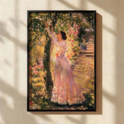 The Garden by Ethel Walker - Impressionist Woman Among Blooming Flowers 