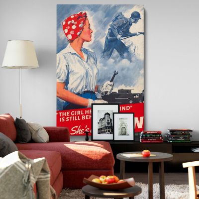 The Girl He Left Behind - WWII Ordnance Worker Poster