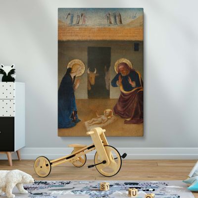 The Nativity - Mary, Joseph, and Baby Jesus in Sacred 15th-Century Scene By Zanobi Strozzi 