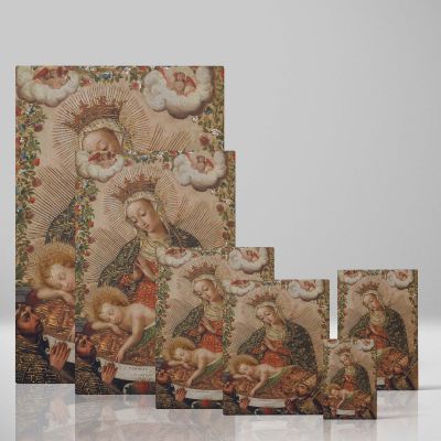 The Virgin Adoring the Christ Child - Renaissance Marian Scene with Two Saints