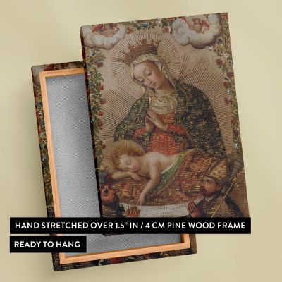 The Virgin Adoring the Christ Child - Renaissance Marian Scene with Two Saints