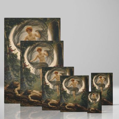 The Vision of Endymion - Dreamlike Moonlit Scene By Edward John Poynter 