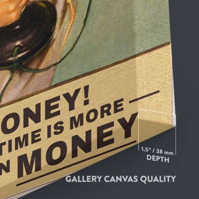 Time vs Money - Lady Liberty with Retro Phone Poster