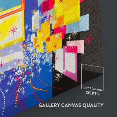 Times Square Lights - Vibrant Retro Geometry New York Poster