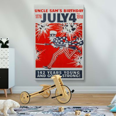 Uncle Sam's Birthday - 1776 to July 4th 1918 Poster Art