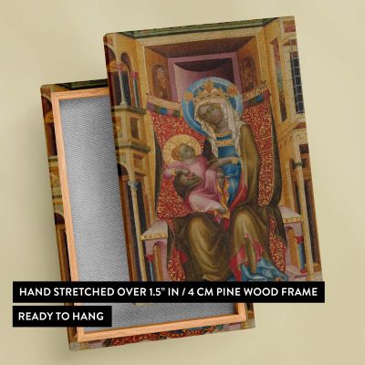 Virgin and Child Enthroned - Medieval Gold Halo Icon