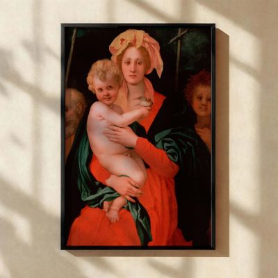 Virgin and Child - Jacopo Da Pontormo Draped Red and Green Scene