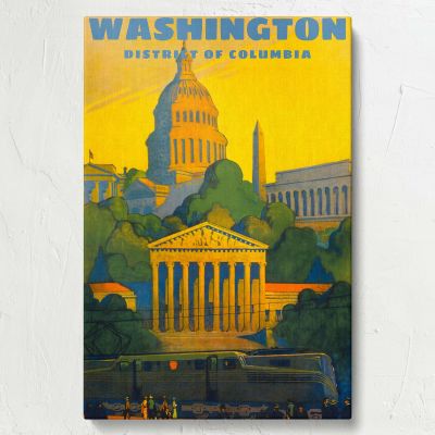 Washington DC - Vintage Capitol Poster Scene