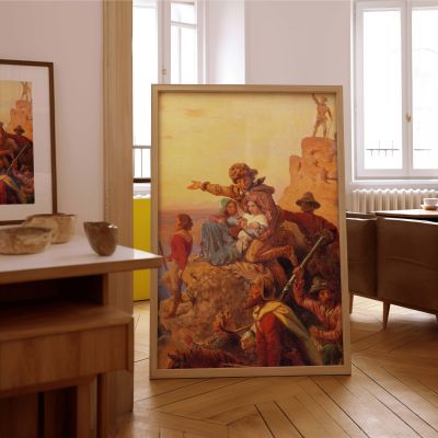 Westward the Course of Empire by Emanuel Leutze - Sunrise and Figures in Motion 