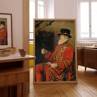 Yeoman of the Guard by Millais - Historic Red and Gold Uniform Portrait 