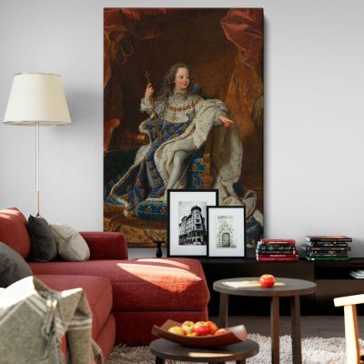 Young Louis XV - Royal Robes and Scepter Portrait By After Hyacinthe Rigaud 