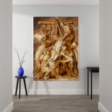 Abraham van Diepenbeeck's The Deposition portrays Christ being taken down from the cross by a group of mourners, including the Virgin Mary and John the Apostle, with rich earthy tones, emotional depth, and powerful Baroque-era artistic expression.