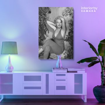 Marilyn Monroe Sexy Black and White Canvas Model Singer Nude Photo Print on Canvas