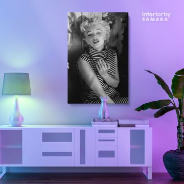 Marilyn Monroe Sexy Black and White Canvas Model Singer Nude Photo Canvas