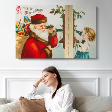 A Merry Christmas (ca.1900s) canvas print, interior display view
