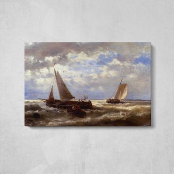 A Windy Day by Abraham Hulk Snr - canvas rear frame and hanging hardware