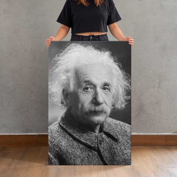 Albert Einstein in Monochrome Canvas Print
