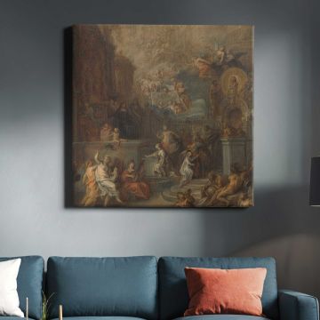 Allegory of the Farewell of William III from Amalia van Solms following the transfer of Regency to the States General (1661) by Theodoor van Thulden — room mockup view 3