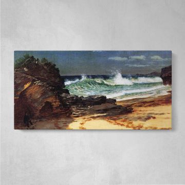 Beach at Nassau by Albert Bierstadt — single-panel canvas on a pale wall