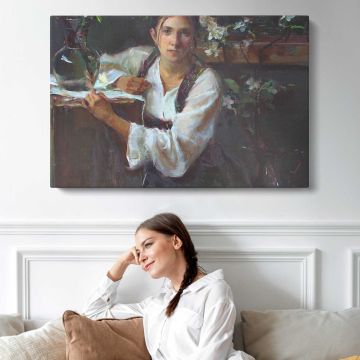 Blossom-large by Daniel Gerhartz - single-panel canvas displayed above a sofa