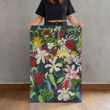 Blumenteppich (1913) by August Macke canvas print, canvas shown with a person for scale