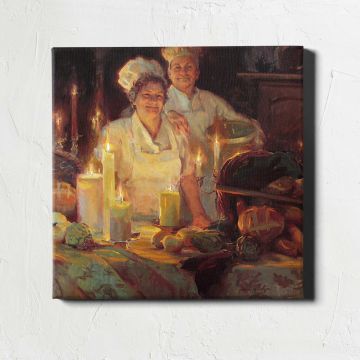 Candlelit Kitchen Scene by Daniel Gerhartz — room mockup view 5