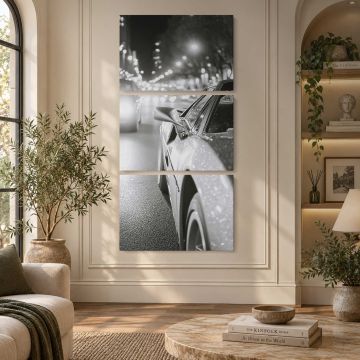 Car beneath City Lights canvas print, interior display view
