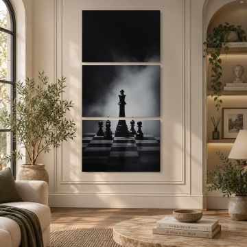 Chess King in Monochrome Canvas Print