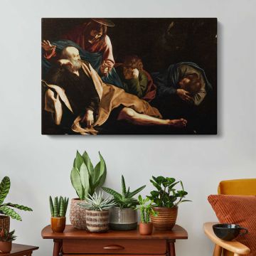 Christ in the Garden by Caravaggio - canvas surface and wrapped edge detail