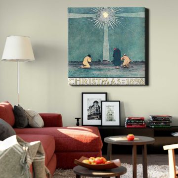 Christmas Poster (1898) by Harvey Ellis — room mockup view 22