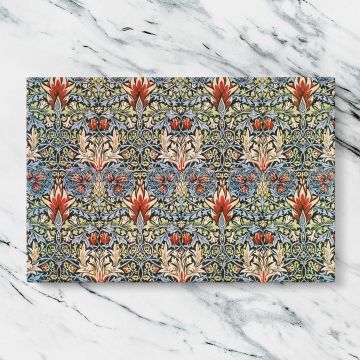 Snakeshead Floral Pattern canvas artwork displayed on a marble background