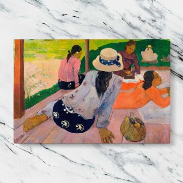 The Siesta canvas artwork displayed on a marble background