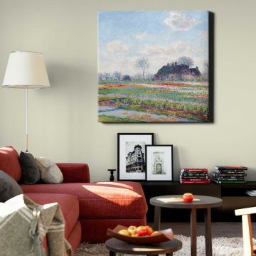 Claude Monet Tulip Fields at Sassenheim (1886) — room mockup view 22