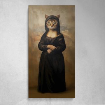 Mona Lisa Cat Portrait Canvas Wall Art Print