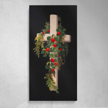 No 43 Prangs crosses in mats after Mrs OE Whitney by Mrs O E Whitney Canvas Wall Art Print