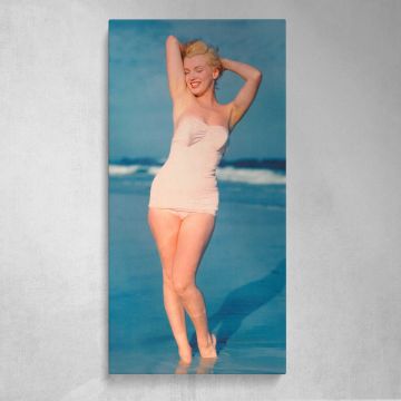 Marilyn Monroe Beach Portrait Canvas Wall Art Print