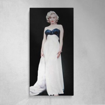 Marilyn Monroe in a White Evening Gown Canvas Wall Art Print