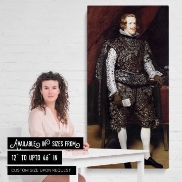 Philip IV in Brown and Silver by Diego Velazquez canvas wall art mockup 03